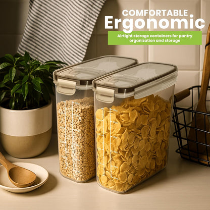Cereal Containers Storage Set with Lids, 4 Pack, 4L, Clear6