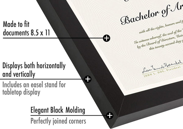 8.5X11 Picture Frame - Engineered Wood - Black3