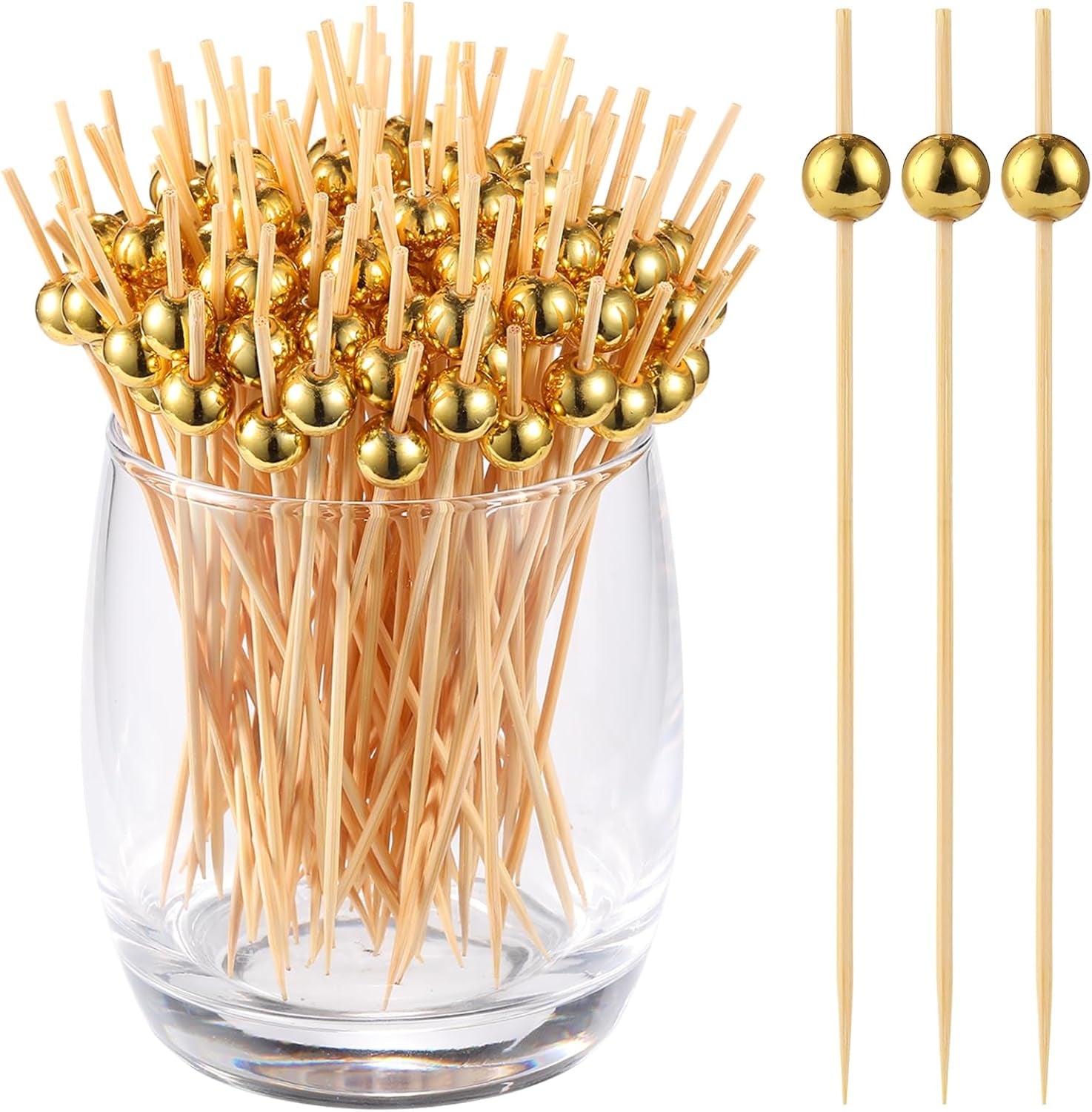 200-pcs-cocktail-picks-fancy-toothpicks-for-appetizers-bamboo-tooth-picks-mini-gold-ball-food-sticks-4-7-inch-natural-wooden-decorative-skewers-for-drinks-party-fruit-kebab-burger-charcuterie-board