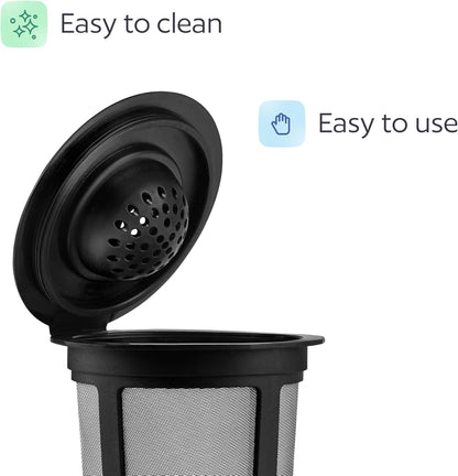 4 Black Reusable K Cups for Keurig Coffee Makers - Compatible with K-Express, K-Elite, K-Select, K-Classic, K-Mini, K-Compact3