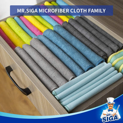 Microfiber Cleaning Cloths, Streak Free Microfiber Towels, 12 Pack | Ultra Absorbent and High Density, Reusable Cleaning Towels for Kitchen, Car, Glass and Household Surfaces, Color Coded Cloths3