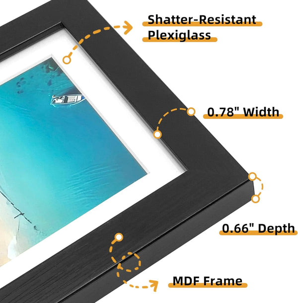 7 Pack Picture Frames Collage Wall Decor, Gallery Wall Frame Set for Wall Mounting or Tabletop Display, Multi Sizes Including 16X20-1, 11X14-2, 8X10-2，5X7-2 Family Photo Frames,Made of Solid Wood，Black7