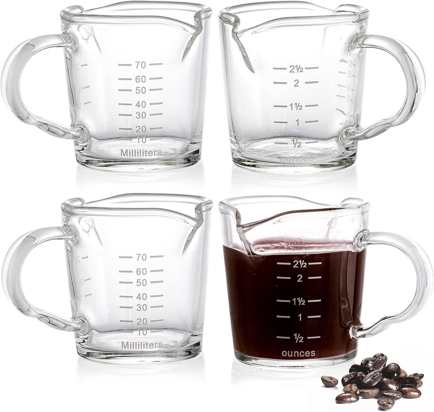 4-pack-double-spouts-measuring-cups-espresso-shot-glass-with-handle-2-5-oz-mini-milk-triple-pitcher-barista-clear-graduated-cups-for-coffee-wine-bar-party