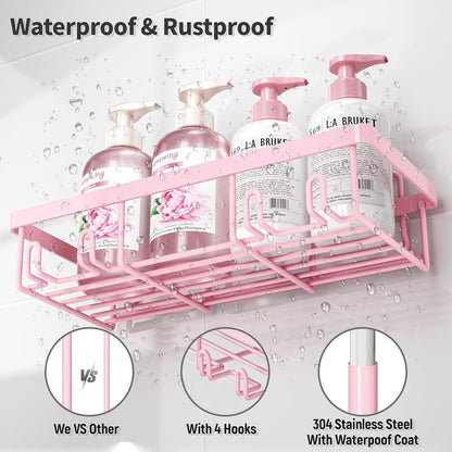5 Pack Shower Caddy for inside Shower, Pink Bathroom Decor Set4