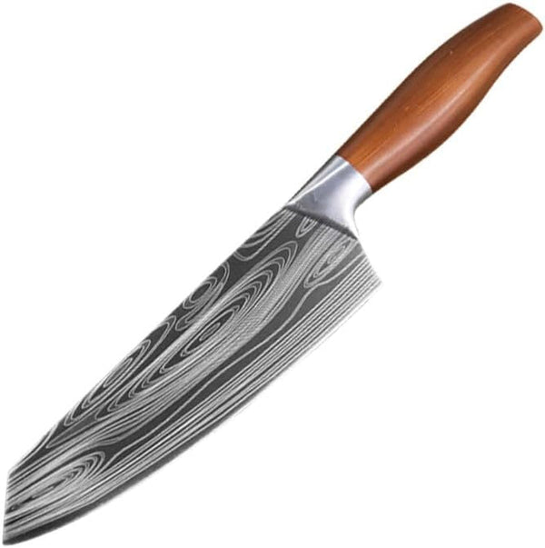 Meat Cleaver,Cleaver Knife 7.2 Inch Damascus Pattern Chef Knife Stainless Steel Kitchen Knife Japanese Cleaver Knives Meat Fish Slicing Knife Butcher Knife Cooking Tools, LAMAJIGA58441