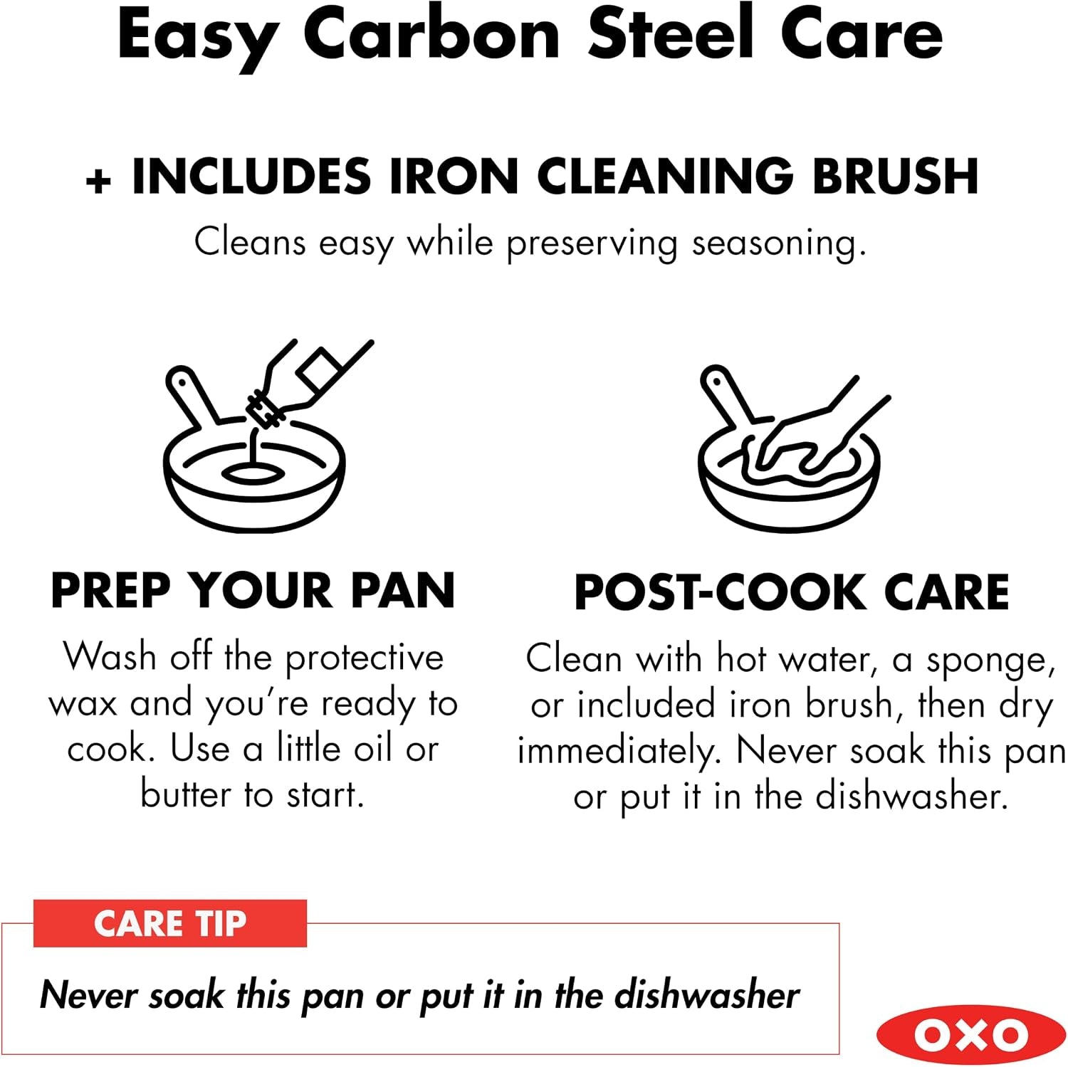 oxo-obsidian-10-carbon-steel-frying-pan-pre-seasoned-skillet-with-iron-cleaning-brush-builds-natural-nonstick-with-use-induction-ready-oven-safe-removable-silicone-handle