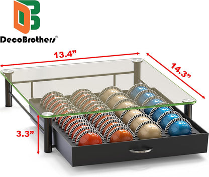 Tempered Glass Vertuo Pod Holder, Fits 24 Large/48 Small Pods3