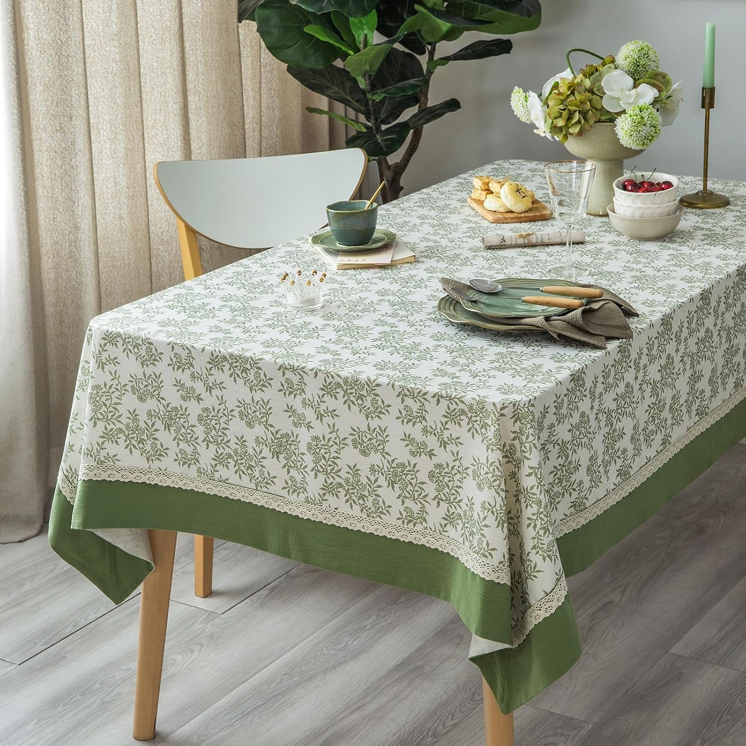 rustic-tablecloth-solid-cotton-fabric-bordered-retro-tablecloths-classic-plant-leaf-printed-linen-fabric-table-cover-farmhouse-decoration-55x102-inches-rectangle-oblong-green-for-kitchen