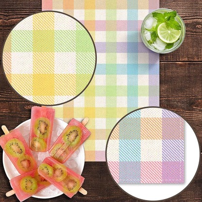Easter Buffalo Plaid Check Table Runner Spring Holiday Farmhouse Fireplace Kitchen Dinning Room Home Party Decoration (13" X 60")4