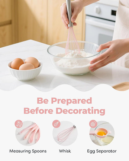 158 Cake Decorating Kit Baking Supplies Tools for Beginners & Pros | Cake Stand Turntable, Icing Piping Tips, Disposable Reusable Pastry Bag, Spatulas, Video Tutorial, Pattern Chart6