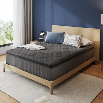 10 Inch Twin Size Mattress, Medium Firm Hybrid Mattress in a Box | Smarts Coil Pocket Spring, Gel Memory Foam for Cool Night Sleep, Motion Isolation, Pressure Relief, Certipur-Us Certified10
