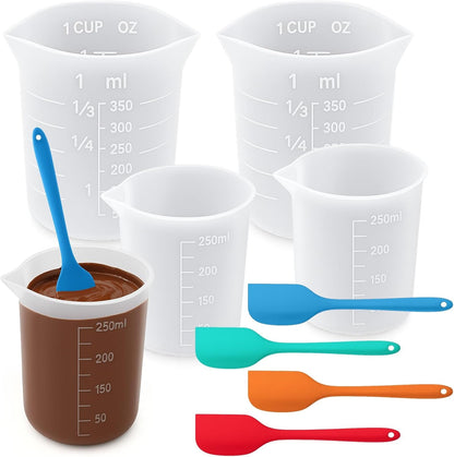 Silicone Chocolate Melting Cup Set with Jar Spatulas, Heat-Resistant1
