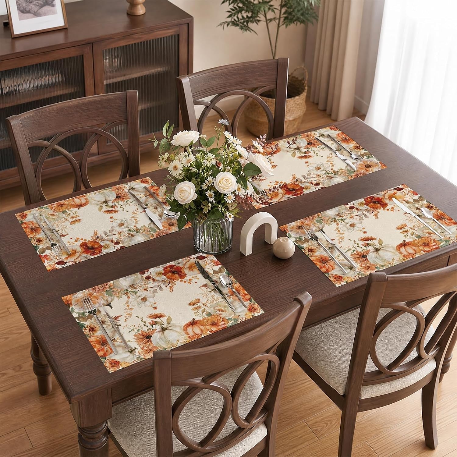 linen-fall-placemats-set-of-4-12-5-x-17-inch-pumpkin-floral-wreath-seasonal-table-mats-for-thanksgiving-dining-home-kitchen-outdoor-party