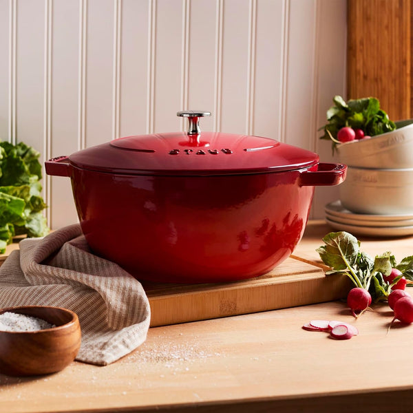 Staub Cast Iron Essential French Oven, Dutch Oven, 5-Quart, Serves 5-6, Made in France - Cherry7
