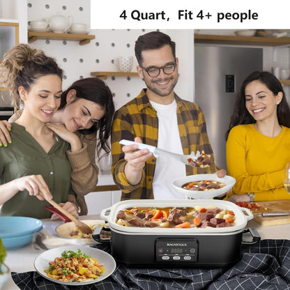 4 Quart Casserole Programmable Slow Cooker with Ceramic Baking Dish - Perfect Kitchen Small Appliance for Family Dinners, Oven Safe and Durable Bakeware for Lasagna, Roasts, Black9