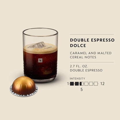 Nespresso Vertuo, Double Espresso Dolce, 30-Count Espresso Pods | Capsules Coffee Pack of 13