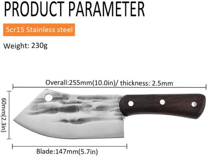 Meat Cleaver,Cleaver Knife 5.5Inch Cleaver Knife Handmade Forged Stainless Steel Meat Fish Fruit Vegetables Slicing Kitchen Chef Knife Butcher Hunting Knife, LAMAJIGA58442