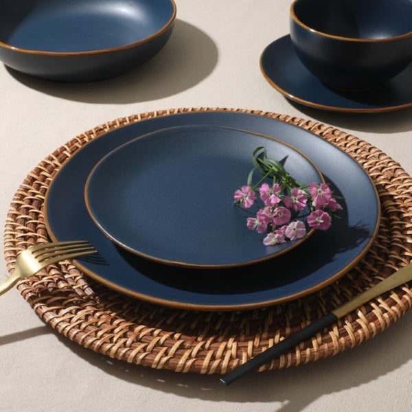 Hazeltine 16-Piece Navy Blue Stoneware Dinnerware Set – Plates and Bowls, Durable Ceramic Kitchen Dinner Set5