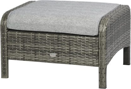 5 Pieces Rattan Wicker Lounge Chair 2 Ottomans Gray/Light Gray6