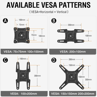 Full Motion TV Wall Mount, 14-42" TV Monitor, VESA 200X200, 44 Lbs | Supports Swivel, Tilt, Extension & Rotation, Sturdy Bracket for LED LCD Televisions and Desktop Monitors6