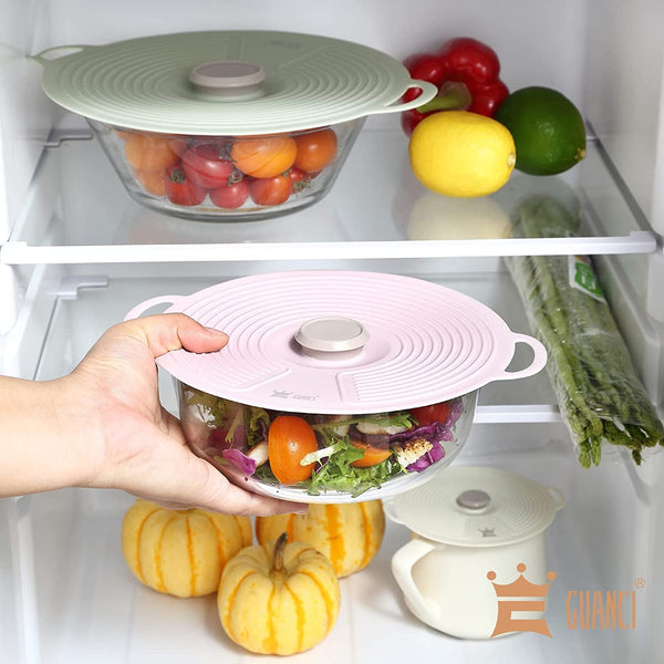 Silicone Lids for Bowl 8 Pack, Microwave Splatter Cover with 6 Sizes Reusable Heat Resistant Lids Fits Cups, Bowls, Plates, Pots, Pans, Skillets, Stove Top, Oven, Fridge Dishwasher Safe4