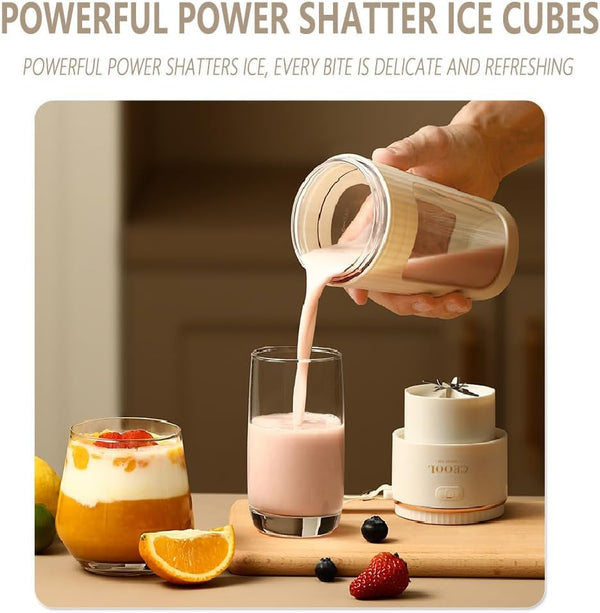 Portable Blender for Shakes and Smoothies, 12OZ Personal Size Blenders with 10 Stainless Blades, Mini Blender Cup for Kitchen, Office, Gym, USB-C Rechargeable, Travel Lid, Licuadora Portatil6