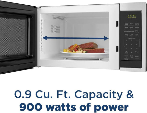 GE Countertop Microwave Oven | 0.9 Cubic Feet Capacity, 900 Watts | Kitchen Essentials for the Countertop or Dorm Room | Stainless Steel6
