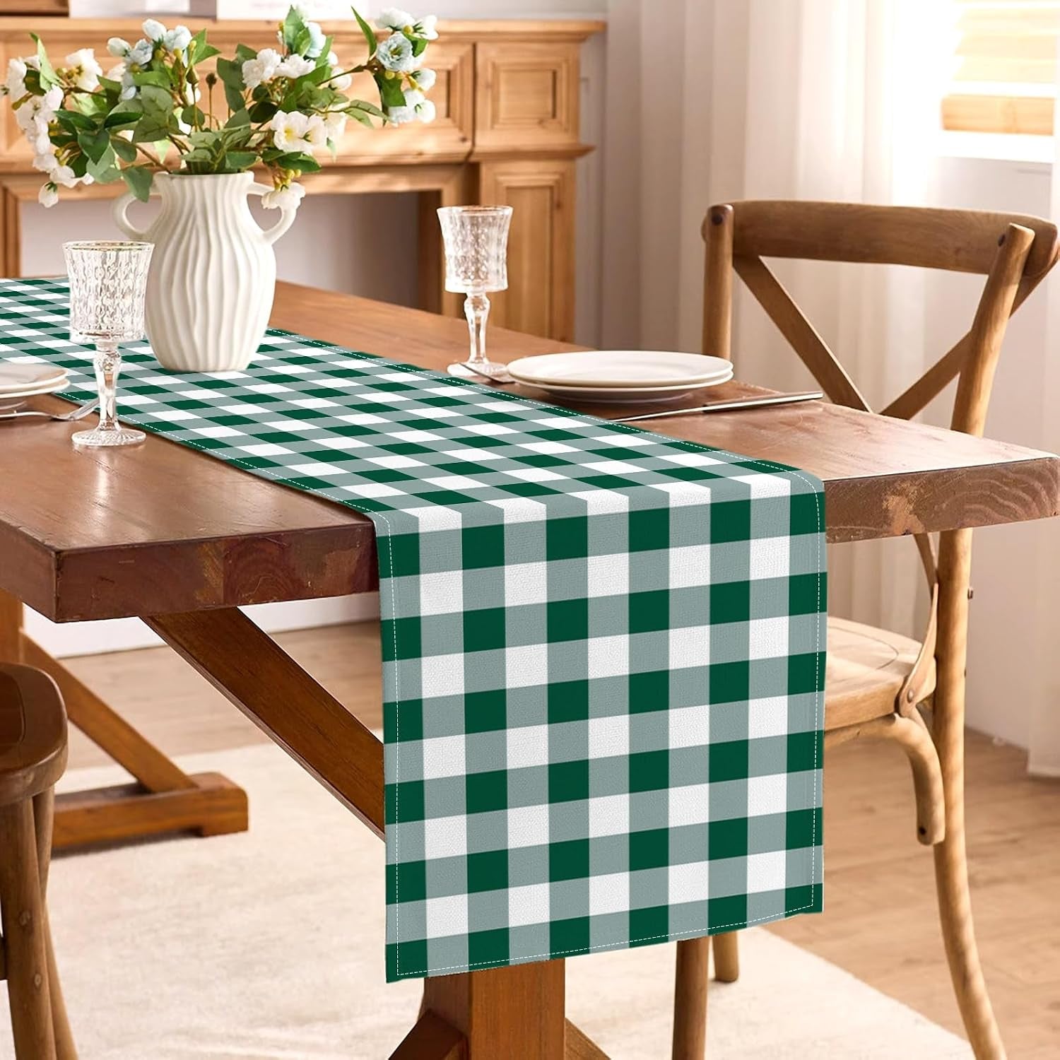 green-gingham-table-runner-camp-party-golf-lets-partee-decorations-hunting-christmas-st-patricks-day-bbq-picnic-home-kitchen-table-decor