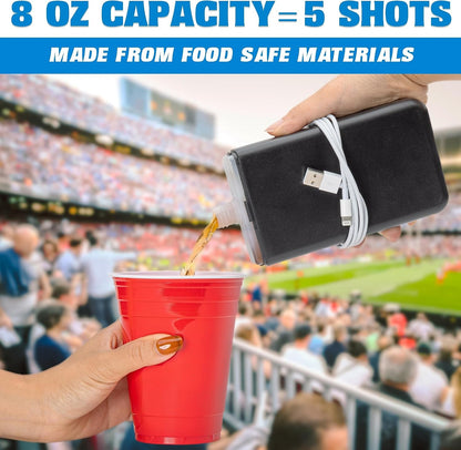 Power Bank Flask (8 Oz) - Hidden Alcohol Travel Flask – Secret Liquor Container for Beaches, Cruises, and Sports Events – Includes Funnel & Spout4