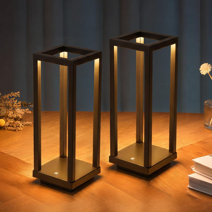 Cordless Waterproof Table Lamps Set of 2, Black LED Outdoor Desk Lamp1