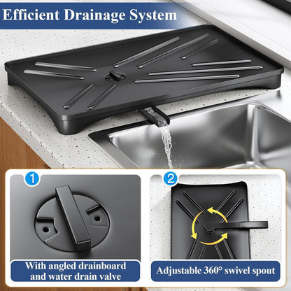 Dish Drying Rack for Kitchen Counter, 11.8" W X 16.7" L, Black4