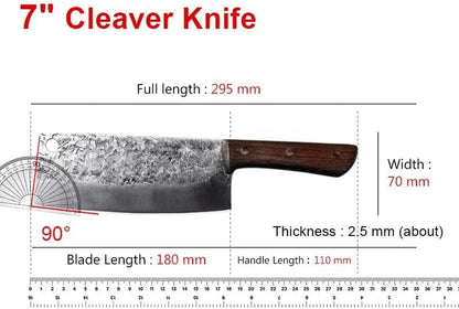 Meat Cleaver, 7 Inch Meat Cleaver Kitchen Knife Forged Stainless Steel Butcher Knife Wooden Handle Fish Cutter Cooking Knife Kitchen Tools2