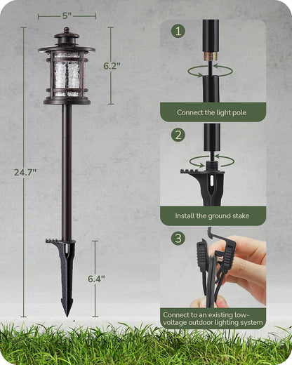 Low Voltage Pathway Lights Waterproof Landscape Path Lights 6 Pack7