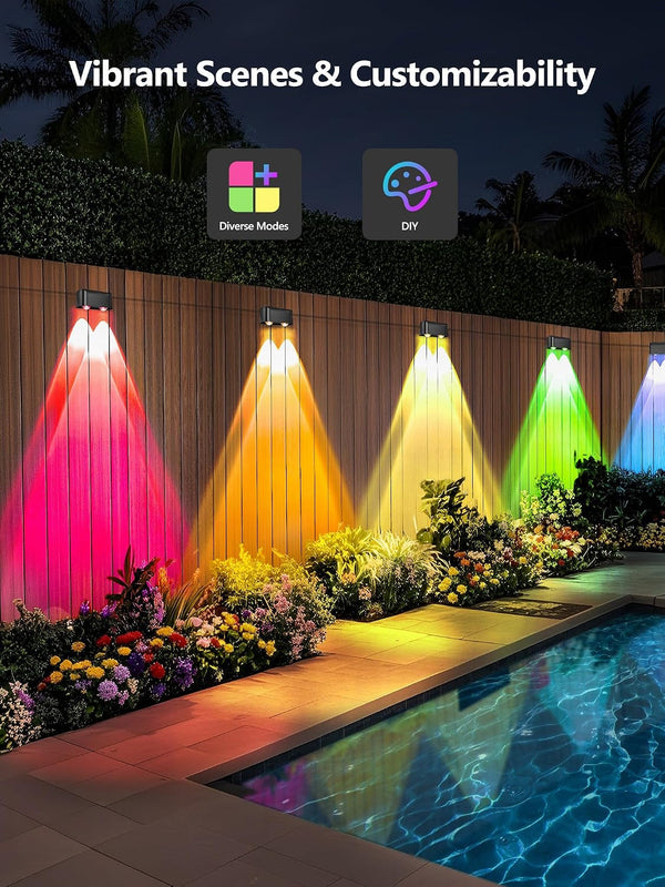 Smart Outdoor Halloween Fence Lights, 6 Lamps 32.8 Ft Deck Light6