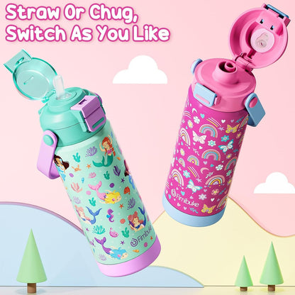18Oz Kids Insulated Water Bottle with 2-In-1 Straw & Spout Lid6