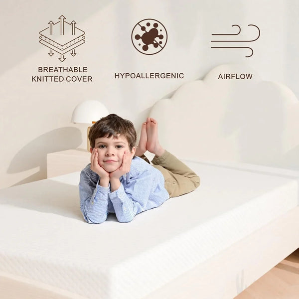 Twin Mattress 5 Inch, Medium Firm for Support & Pressure Relief - Cooling Gel Memory Foam - Fiberglass-Free & Certified Safe for Kids - Compatible for Bunk Beds, Daybeds, Trundle (Mattress in a Box)5