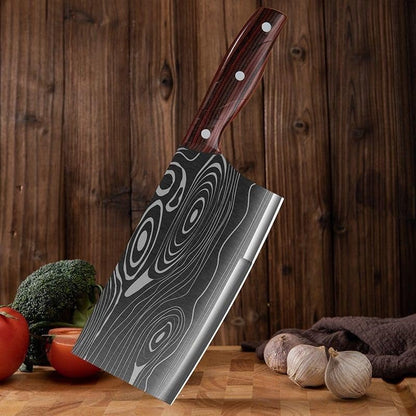Meat Cleaver, 7 Inch Stainless Steel Chopping Knife Kitchen Chopping Dual-Purpose Knife Household Meat Slicing Knives Ultra-Sharp Blade3