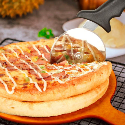 Stainless Steel Pizza Cutter Wheel Pizza Slicer | 9.33In Super Heavy 173G, Finger Guard, Dishwasher Safe，Practical for Pizza Lovers’ Daily Cooking2