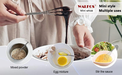 Mini Whisks Stainless Steel, Small Whisk 2 Pieces, 5In and 7In Tiny Whisk for Whisking, Beating, Blending Ingredients, Mixing Sauces7