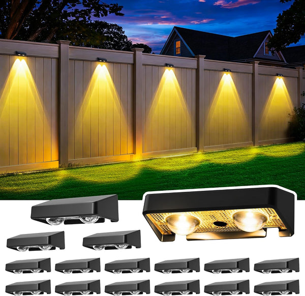 Solar Fence Lights Outdoor, Color Changing, Waterproof IP65, 16 Pack1
