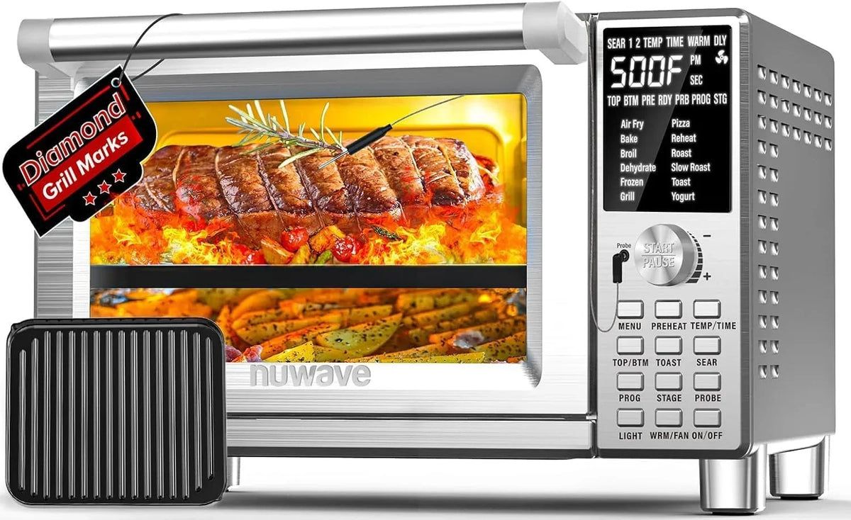 bravo-xl-air-fryer-convection-oven-112-in-1-smart-grill-combo-original-grill-flavors-marks-adjustable-heating-zones-for-toast-pizza-roast-bake-50-500-f-stainless-steel-30qt
