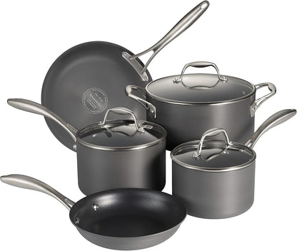 Onyxpro Hard Anodized Nonstick 8-Pc Pots and Pans Set with Lids | Cookware Kitchen Set with Reinforced Non Stick Coating, Oven Safe1