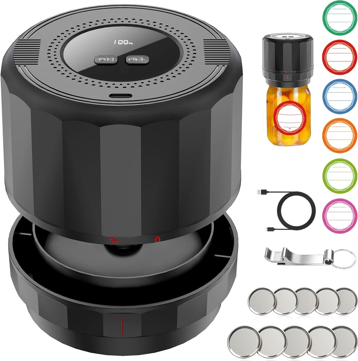 m11-electric-mason-jar-vacuum-sealer-kit-with-wide-and-regular-mouth-mason-lids-jar-vacuum-sealer-for-canning-jars-vacuum-sealing-machine-for-food-storage-black