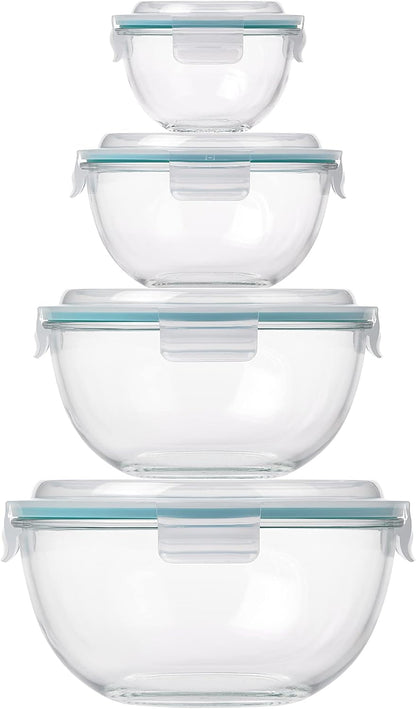 Mixing Bowl with Latching Lids 8-Pieces Set – Airtight, Leakproof, BPA Free Lids, Nesting, Meal Prep, Baking, Salad, Food Storage & Serving Bowl, Microwave, Fridge & Freezer, Dishwasher Safe7