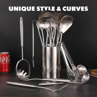 18/10 Stainless Steel Cooking Utensils Set - 16 PCS All Metal Utensils3