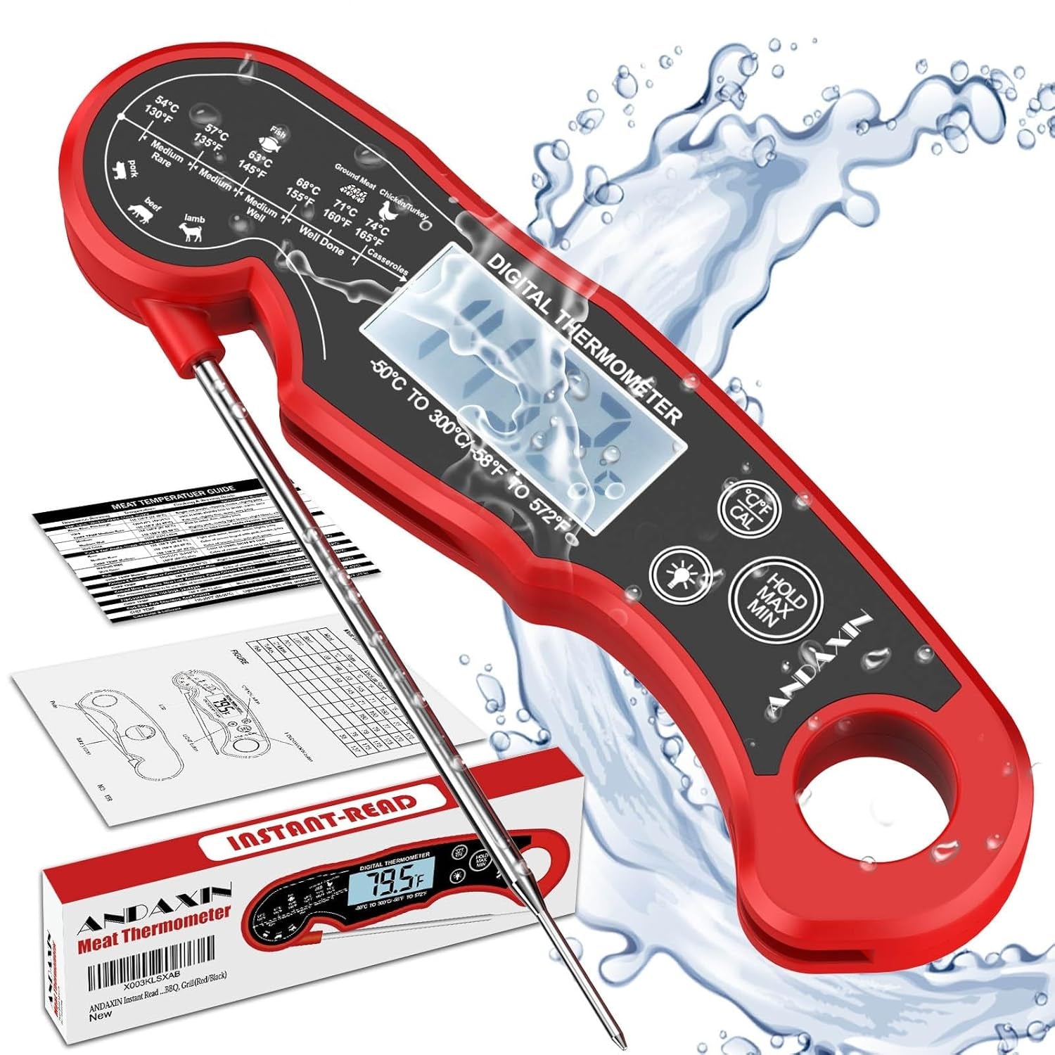 meat-thermometer-digital-for-grilling-and-cooking-waterproof-ultra-fast-instant-read-food-thermometers-with-backlight-calibration-for-kitchen-deep-fry-bbq-grillred-black-lcd
