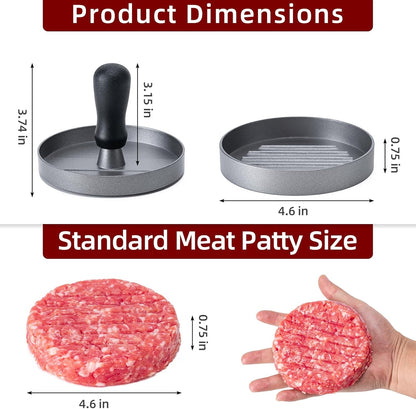 Burger Press 100 Patty Papers Set,4.6 Inch round Smasher，Grill Press | Non-Stick Hamburger Patty Maker with Wax Paper,Aluminum Burger Maker for Kitchen BBQ Meat Beef Cheese Veggie Burger Maker2