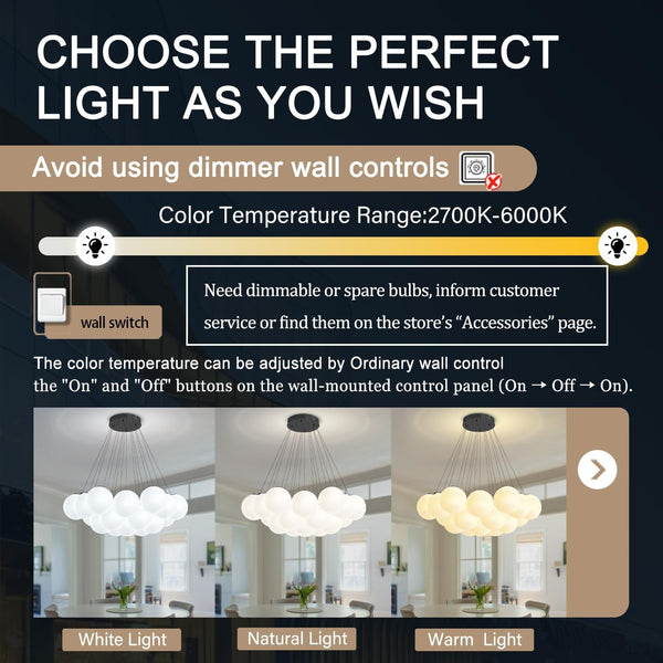 Modern Bubble Chandelier 19-Light White Glass Chandeliers Black5