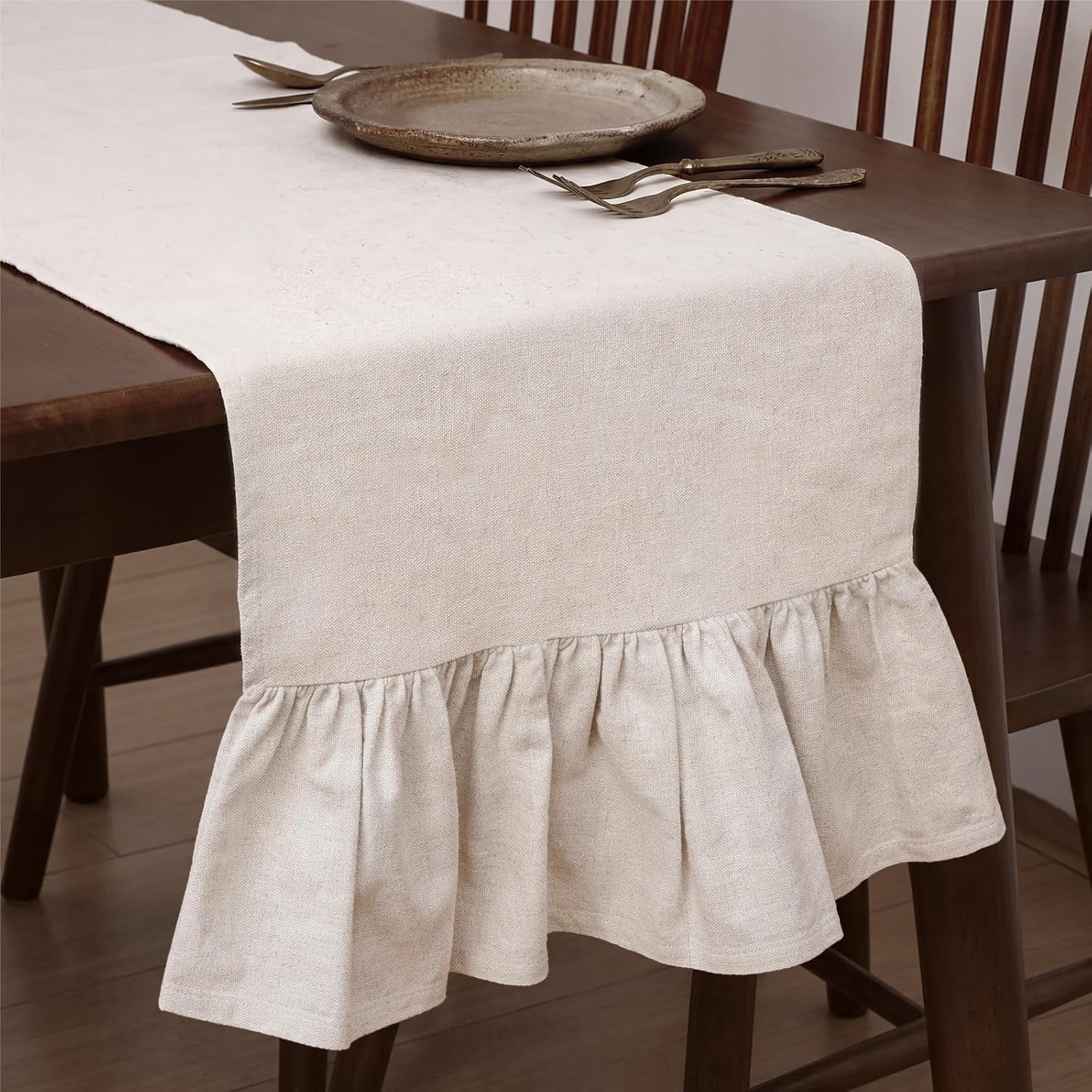 boho-table-runner-linen-farmhouse-table-runners-with-ruffle-hem-rustic-burlap-home-party-decoration-for-living-room13-x-72-inch-linen-beige