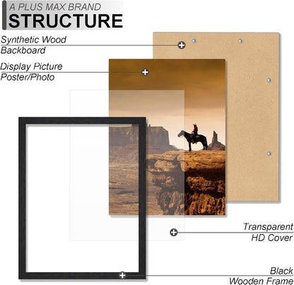 11X14 Picture Frame Black Light Weight Wall Mount3